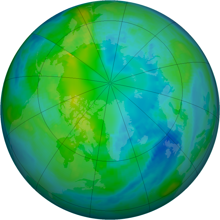 Arctic ozone map for 24 October 1989